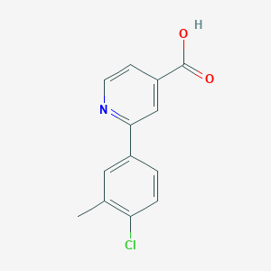 molecular formula C13H10ClNO2 B6390220 2-(4-Chloro-3-methylphenyl)pyridine-4-carboxylic acid CAS No. 1261932-68-6