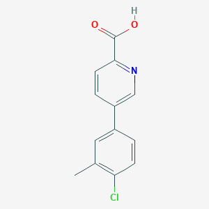 molecular formula C13H10ClNO2 B6390234 5-(4-Chloro-3-methylphenyl)picolinic acid CAS No. 1261961-81-2