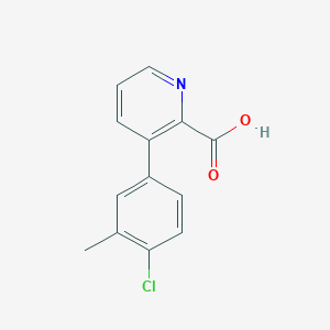 molecular formula C13H10ClNO2 B6390239 3-(4-Chloro-3-methylphenyl)picolinic acid CAS No. 1261920-69-7