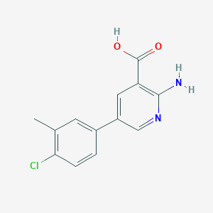 molecular formula C13H11ClN2O2 B6390284 2-Amino-5-(4-chloro-3-methylphenyl)pyridine-3-carboxylic acid CAS No. 1261993-85-4