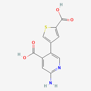 2-Amino-5-(5-carboxythiophen-3-yl)pyridine-4-carboxylic acid