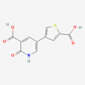 molecular formula C11H7NO5S B6390383 5-(2-Carboxythiophene-4-YL)-2-hydroxynicotinic acid CAS No. 1261899-17-5