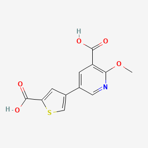 molecular formula C12H9NO5S B6390385 5-(5-Carboxythiophen-3-yl)-2-methoxypyridine-3-carboxylic acid CAS No. 1261935-24-3