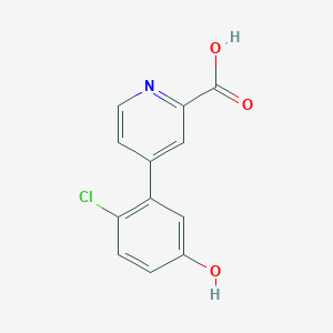 molecular formula C12H8ClNO3 B6390394 4-(2-Chloro-5-hydroxyphenyl)picolinic acid CAS No. 1261964-56-0