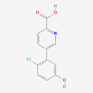 molecular formula C12H8ClNO3 B6390421 5-(2-Chloro-5-hydroxyphenyl)picolinic acid CAS No. 1261962-27-9