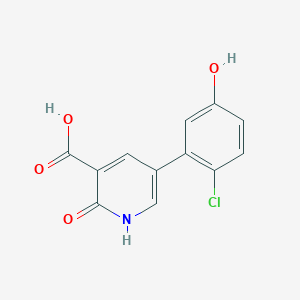 molecular formula C12H8ClNO4 B6390423 5-(2-Chloro-5-hydroxyphenyl)-2-hydroxynicotinic acid CAS No. 1261964-64-0