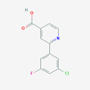 molecular formula C12H7ClFNO2 B6390432 2-(3-CHLORO-5-FLUOROPHENYL)ISONICOTINIC ACID CAS No. 1261899-20-0