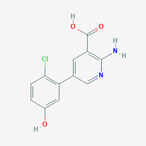 molecular formula C12H9ClN2O3 B6390452 2-Amino-5-(2-chloro-5-hydroxyphenyl)pyridine-3-carboxylic acid CAS No. 1261890-80-5