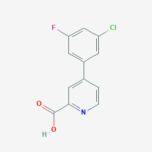 molecular formula C12H7ClFNO2 B6390464 4-(3-Chloro-5-fluorophenyl)picolinic acid CAS No. 1261978-96-4