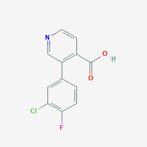 molecular formula C12H7ClFNO2 B6390510 MFCD18317718 CAS No. 1262006-47-2