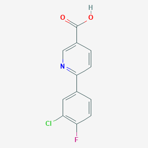 molecular formula C12H7ClFNO2 B6390527 6-(3-Chloro-4-fluorophenyl)pyridine-3-carboxylic acid CAS No. 1262006-53-0