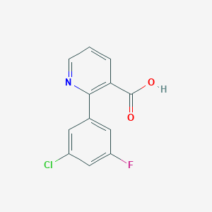 molecular formula C12H7ClFNO2 B6390541 2-(3-Chloro-5-fluorophenyl)pyridine-3-carboxylic acid CAS No. 1261994-10-8