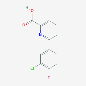 molecular formula C12H7ClFNO2 B6390563 6-(3-Chloro-4-fluorophenyl)picolinic acid CAS No. 1261922-29-5