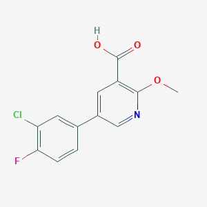 5-(3-Chloro-4-fluorophenyl)-2-methoxynicotinic acid, 95%