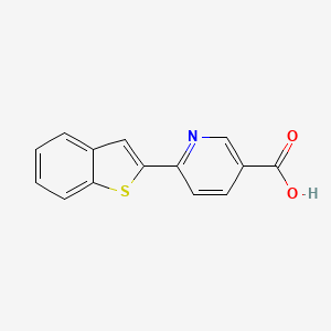 molecular formula C14H9NO2S B6390641 6-[Benzo(b)thiophen-2-yl]nicotinic acid CAS No. 1261922-63-7