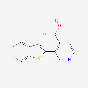 molecular formula C14H9NO2S B6390652 3-[Benzo(b)thiophen-2-yl]isonicotinic acid CAS No. 1261979-06-9