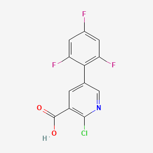 molecular formula C12H5ClF3NO2 B6390679 2-Chloro-5-(2,4,6-trifluorophenyl)pyridine-3-carboxylic acid CAS No. 1261890-96-3