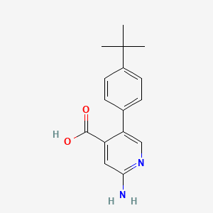 molecular formula C16H18N2O2 B6390722 2-Amino-5-(4-tert-butylphenyl)pyridine-4-carboxylic acid CAS No. 1261950-35-9