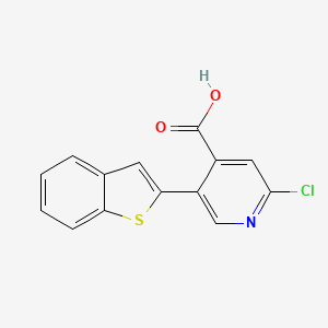 molecular formula C14H8ClNO2S B6390735 5-[Benzo(b)thiophen-2-yl]-2-chloroisonicotinic acid CAS No. 1261906-89-1