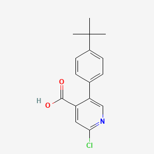 molecular formula C16H16ClNO2 B6390755 2-Chloro-5-(4-t-butylphenyl)isonicotinic acid, 95% CAS No. 1261979-19-4