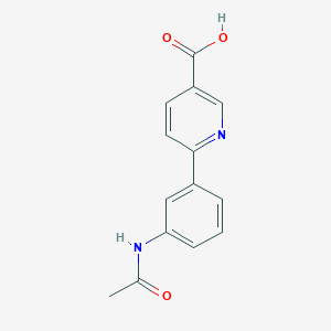 molecular formula C14H12N2O3 B6390761 6-(3-Acetylaminophenyl)nicotinic acid, 95% CAS No. 1261985-49-2