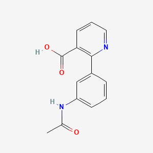 molecular formula C14H12N2O3 B6390775 2-(3-ACETYLAMINOPHENYL)NICOTINIC ACID CAS No. 1261910-04-6