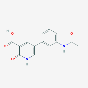 molecular formula C14H12N2O4 B6390783 5-(3-Acetylaminophenyl)-2-hydroxynicotinic acid CAS No. 1261985-57-2