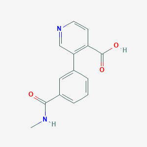 molecular formula C14H12N2O3 B6390820 3-[3-(N-METHYLAMINOCARBONYL)PHENYL]ISONICOTINIC ACID CAS No. 1261904-92-0