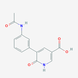 molecular formula C14H12N2O4 B6390824 5-(3-Acetylaminophenyl)-6-hydroxynicotinic acid CAS No. 1261950-45-1