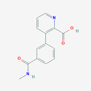 molecular formula C14H12N2O3 B6390830 3-[3-(N-Methylaminocarbonyl)phenyl]picolinic acid CAS No. 1261899-36-8