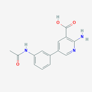 molecular formula C14H13N3O3 B6390832 5-(3-Acetamidophenyl)-2-aminopyridine-3-carboxylic acid CAS No. 1261950-41-7