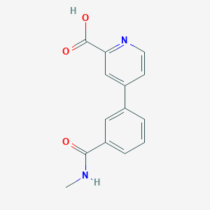 molecular formula C14H12N2O3 B6390850 4-[3-(N-Methylaminocarbonyl)phenyl]picolinic acid CAS No. 1261910-16-0