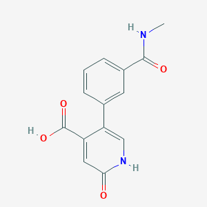 molecular formula C14H12N2O4 B6390864 2-Hydroxy-5-[3-(N-methylaminocarbonyl)phenyl]isonicotinic acid CAS No. 1262001-07-9