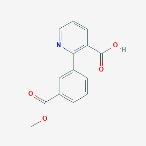 molecular formula C14H11NO4 B6390898 2-(3-Methoxycarbonylphenyl)nicotinic acid CAS No. 1258610-72-8