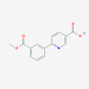 molecular formula C14H11NO4 B6390901 6-(3-Methoxycarbonylphenyl)nicotinic acid CAS No. 1258621-80-5