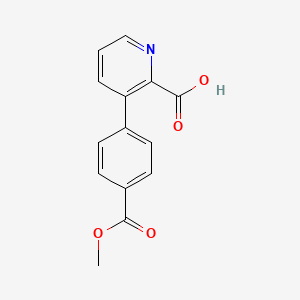 molecular formula C14H11NO4 B6390998 3-(4-Methoxycarbonylphenyl)picolinic acid CAS No. 1258625-59-0