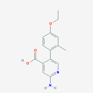 2-Amino-5-(4-ethoxy-2-methylphenyl)pyridine-4-carboxylic acid