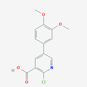 2-Chloro-5-(3,4-dimethoxyphenyl)nicotinic acid, 95%