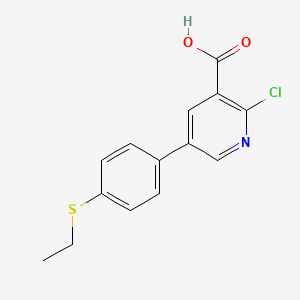 2-Chloro-5-(4-ethylthiophenyl)nicotinic acid