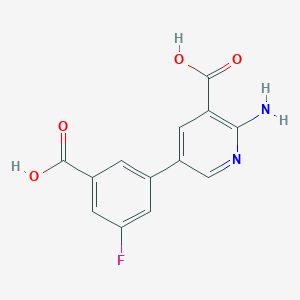 2-Amino-5-(3-carboxy-5-fluorophenyl)pyridine-3-carboxylic acid