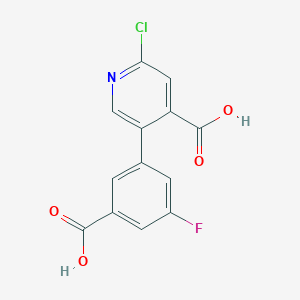 5-(3-Carboxy-5-fluorophenyl)-2-chloroisonicotinic acid, 95%