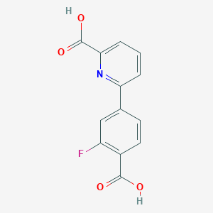 molecular formula C13H8FNO4 B6391620 6-(4-Carboxy-3-fluorophenyl)picolinic acid CAS No. 1261986-21-3