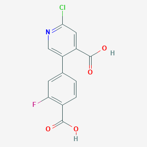 5-(4-Carboxy-3-fluorophenyl)-2-chloroisonicotinic acid