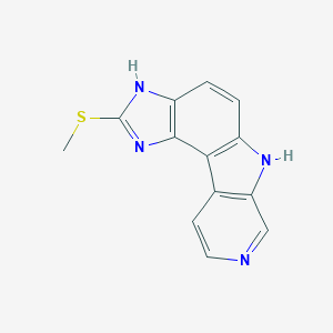 B063918 4-Methylsulfanyl-3,5,10,13-tetrazatetracyclo[7.7.0.02,6.011,16]hexadeca-1(9),2(6),3,7,11(16),12,14-heptaene CAS No. 164797-47-1