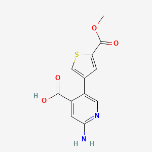 2-Amino-5-[5-(methoxycarbonyl)thiophen-3-YL]isonicotinic acid