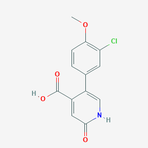 5-(3-Chloro-4-methoxyphenyl)-2-hydroxyisonicotinic acid, 95%