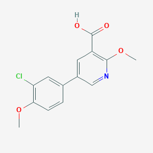 5-(3-Chloro-4-methoxyphenyl)-2-methoxynicotinic acid, 95%