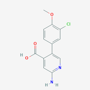 2-Amino-5-(3-chloro-4-methoxyphenyl)pyridine-4-carboxylic acid