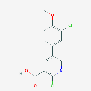 molecular formula C13H9Cl2NO3 B6392009 2-Chloro-5-(3-chloro-4-methoxyphenyl)nicotinic acid, 95% CAS No. 1261911-54-9