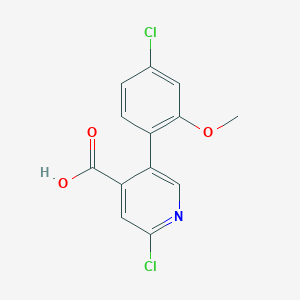 2-Chloro-5-(4-chloro-2-methoxyphenyl)isonicotinic acid, 95%